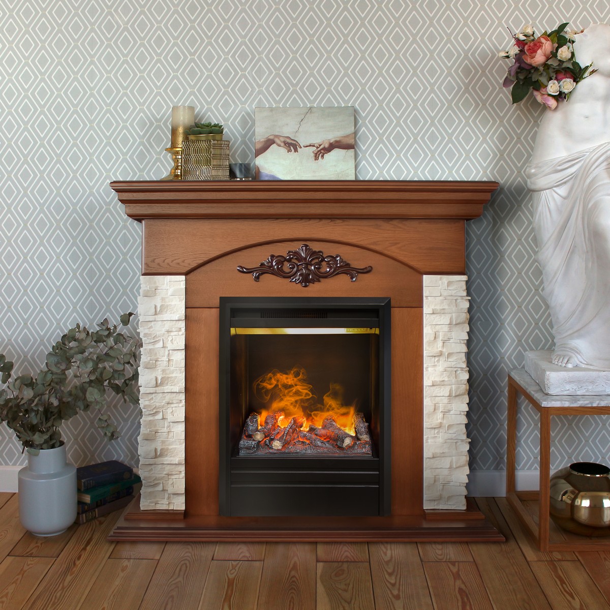 Электрический камин RealFlame Neapolis NT с очагом 3D Olympic