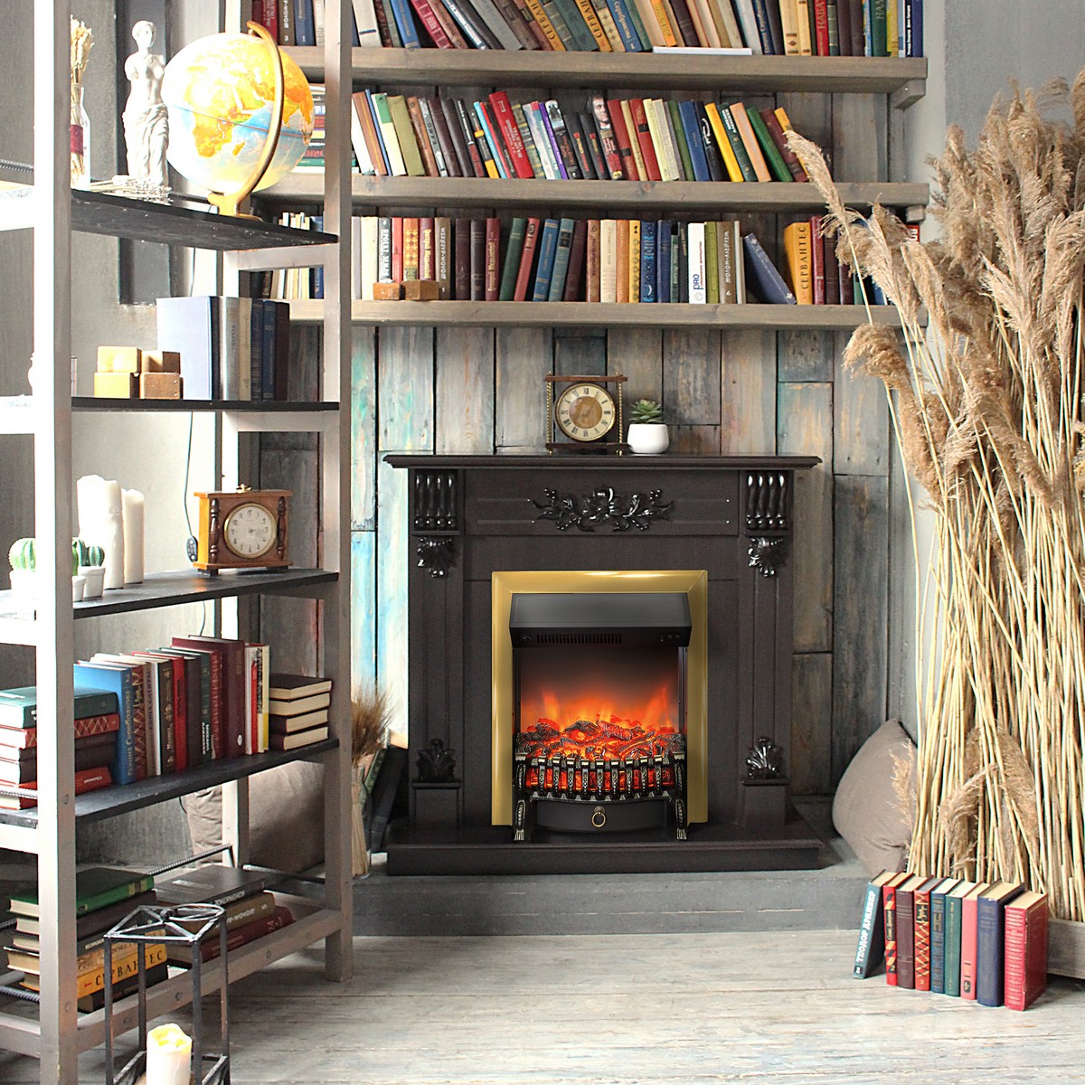 Электрокамин RealFlame Ottawa DN с очагом Fobos Lux Brass